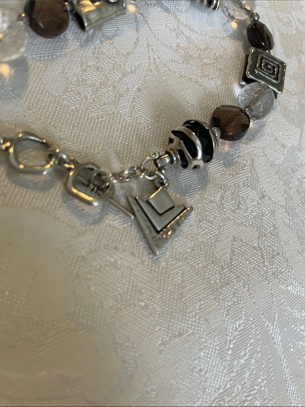 Silpada Brown & Clear Beaded Bracelet with Silver Accents - Picture 2 of 2